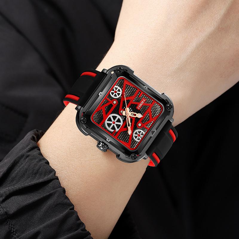 UTHAI BK150 Modische Herrenuhr mit hohlem Design, wasserdichte und leuchtende Quarzuhr, coole Uhr Geschenkuhren für Männer