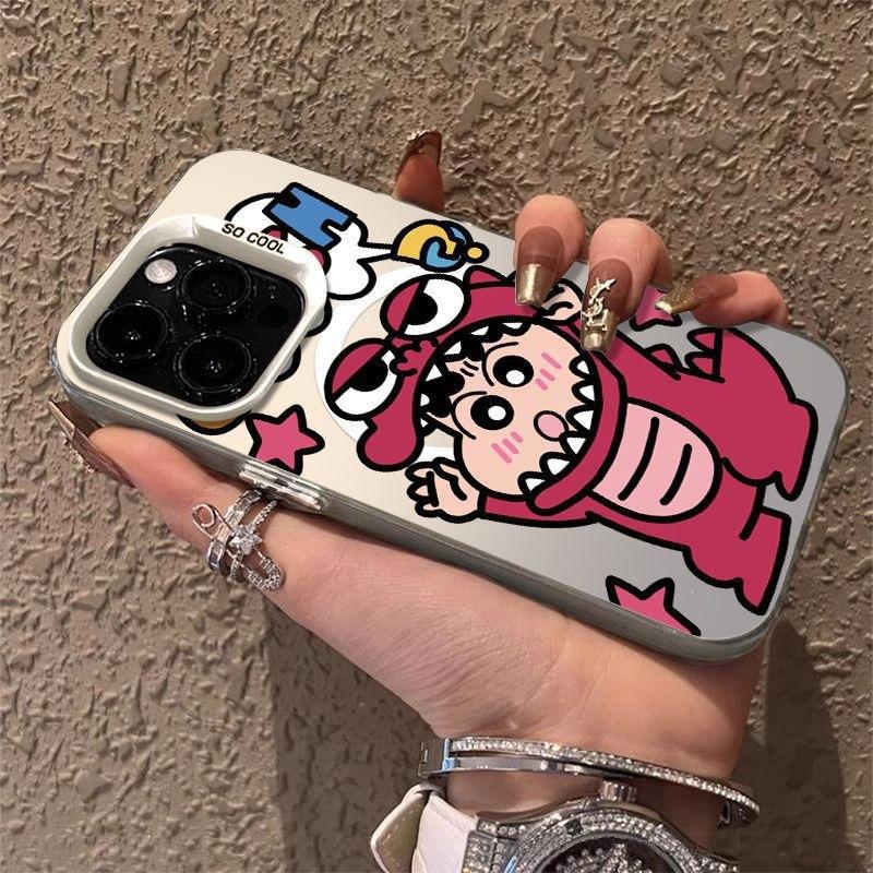 Apple 16promax Mobile Phone Case iPhone14/13/12/11/15/16 Dog Colored Silver Dinosaur Xiaoxin