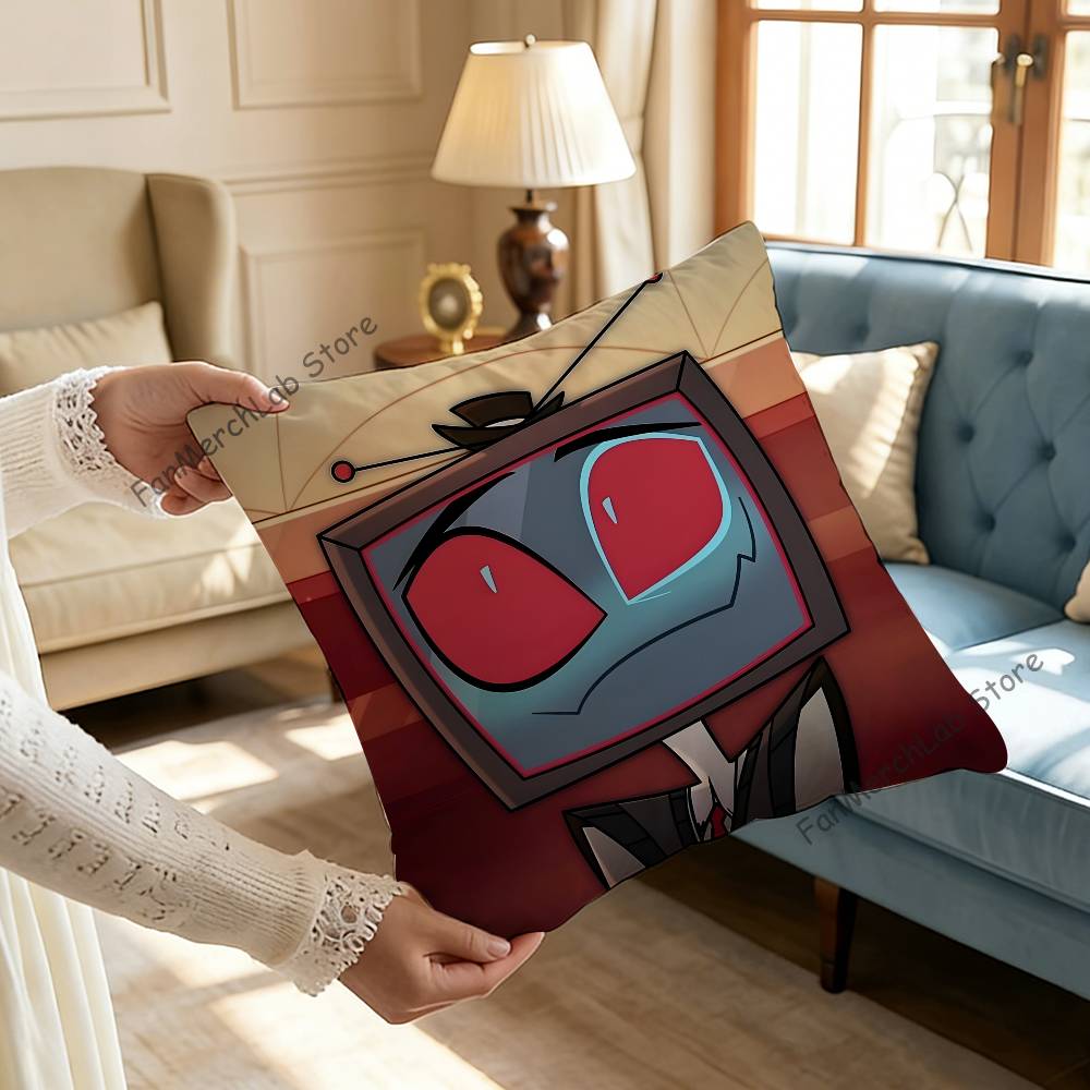 Anime HHelluva VVox Pillowcase Pillowslip Cushion Plush Boys Girls Cartoon Anime Kawaii Decoration Kids Birthday Cute Gifts