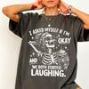 I Asked Myself If I'm Okay Shirt, Funny Skeleton Mental Health Tee, Sarcastic Comfort Colors, Snarky Graphic Top, Vintage Distressed Tee
