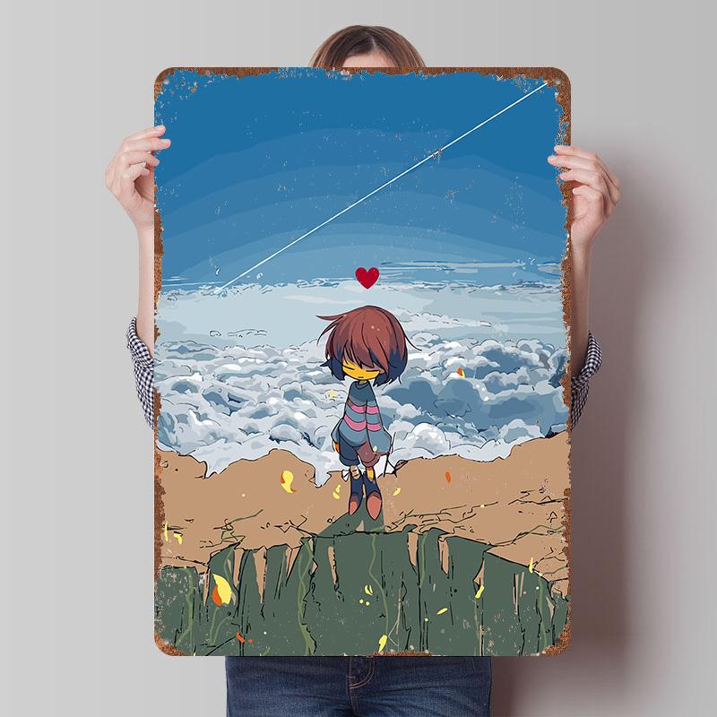 

Undertale Printed Poster Customized Wall Art Retro Vintage Metal Tin Signs for Apartment Decoration Room Garage Decorations Home 20x30cm（7.8x11.8inch）