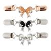 Rose Golden Collar Pin with Chain Rhinestone Sweater Clip Brooch Pin Vintage Style for Women’s Shirts and Cardigans