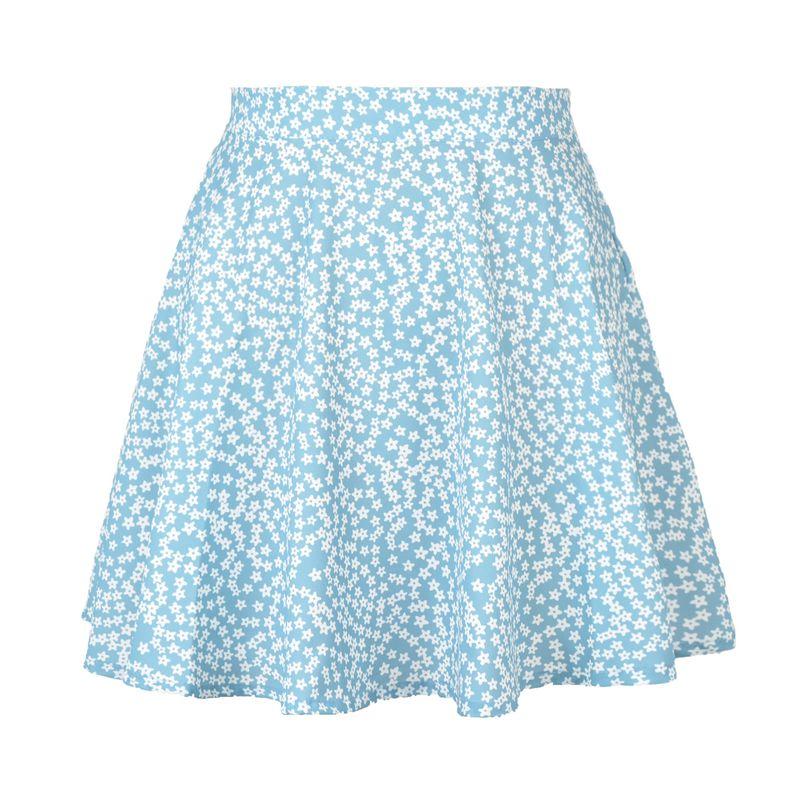 

Printed Half Length Skirt with Zipper Women s Printed Tape Zipper Skirt Blue L
