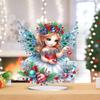 Acrylic Special Shape Christmas Cat Table Top Diamond Painting Ornament Kits Rhinestones Desktop Ornaments for Home Office Decor