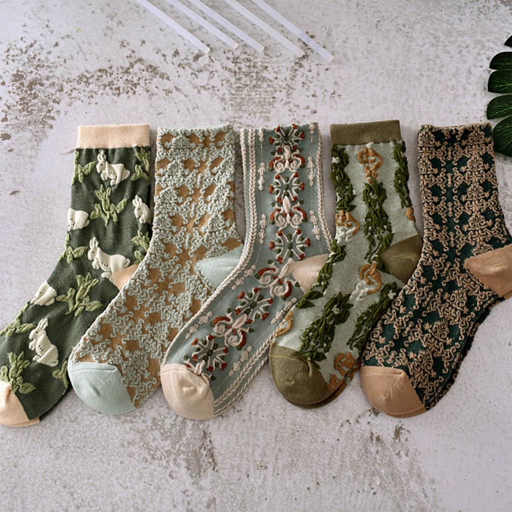 Socks For Women In Spring , With Three-dimensional Relief Design, Soft And Comfortable Women's Long Socks