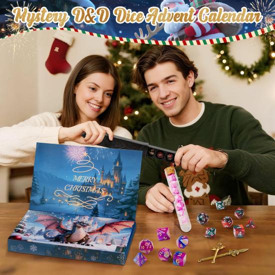 2025 DND Dice Advent Calendar 24 Days Educational RPG Game Sacred Box Unique Gift for Dungeons And Dragons Fans
