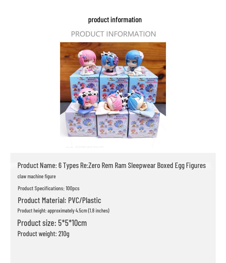 Re:Zero Isekai Sleepwear Rem & Ram Boxed Egg Figure (6 Types) - Arcade Prize Model