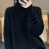 Half Turtleneck Cardigan for Women In Autumn and Winter New Loose and Versatile Cashmere Knitted Base Shirt Fashionable Versatile Thick Sweater