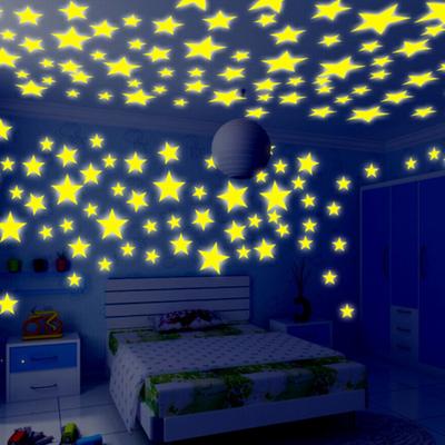 100 PCS Home Wall Glow In the Dark Samolepky Hvězda Dětský pokoj