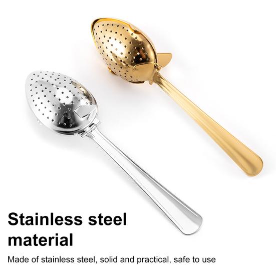 Te-spreder i rustfritt stål med krok Fine hull Te-intervallfilter for løsblads-te- og kaffebrygging Bærbar te-infuser for hjemreise