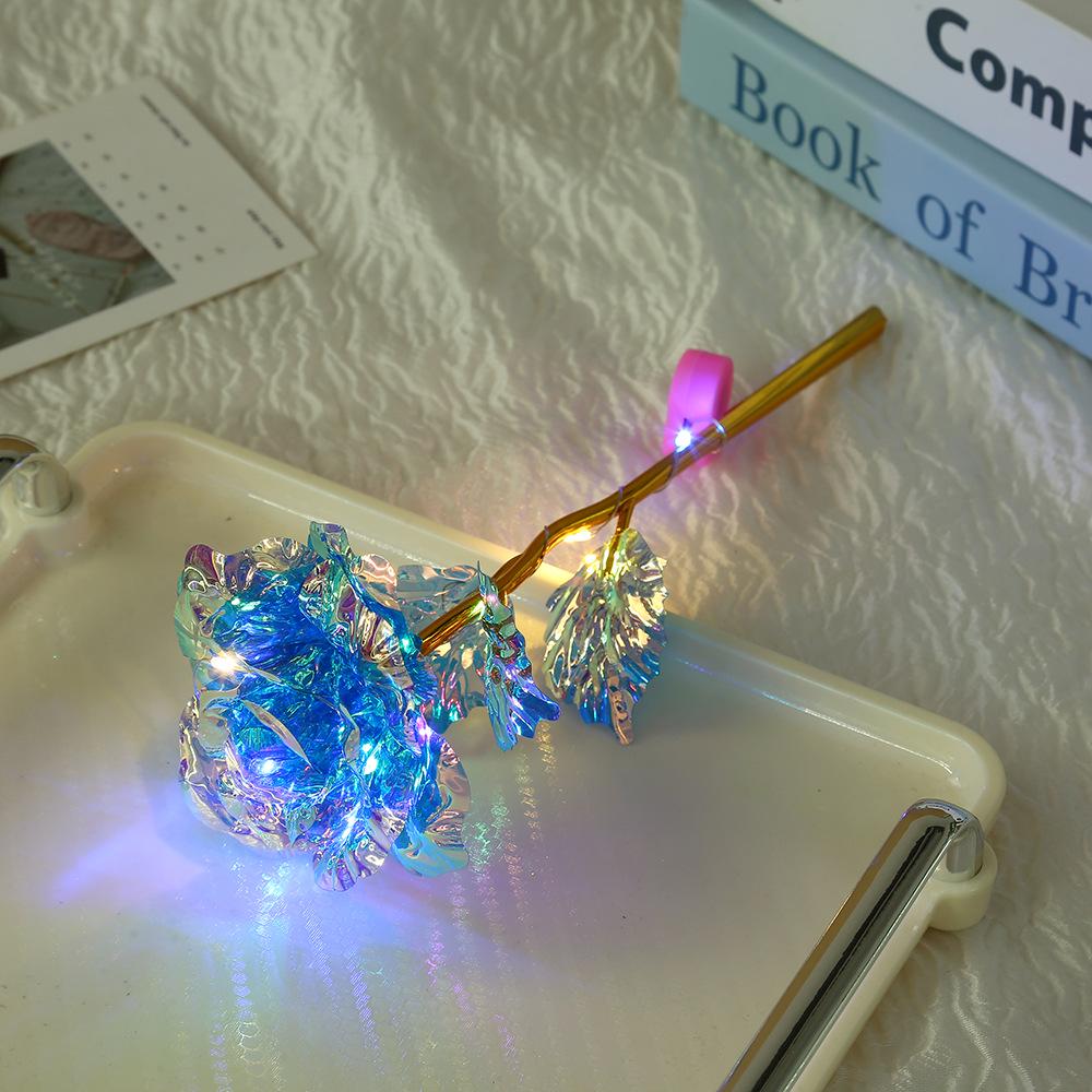Valentine's Day Gold Foil Heart Rose Lamp - Creative Ornamental Gift