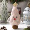 Christmas Gnome Decoration Fluffy Christmas Tree Doll with Glitter Star Topper Plush Elf Table Centerpiece for Hotel Mall Window Holiday Decor