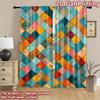 2D flat Photography Backdrop Background cloth Colorful Geometric Squares (2) 100% Polyester Festive Holiday for Holiday home