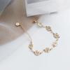 Minimalist White Enamel Daisy Flower Bracelets For Women Men Elegant Imitation Pearl Sunflower Floral Bangles Wedding Jewelry