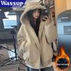 WASSUP FANTASTISCHE Damen-Kapuzenjacke im amerikanischen Stil aus Kunstleder