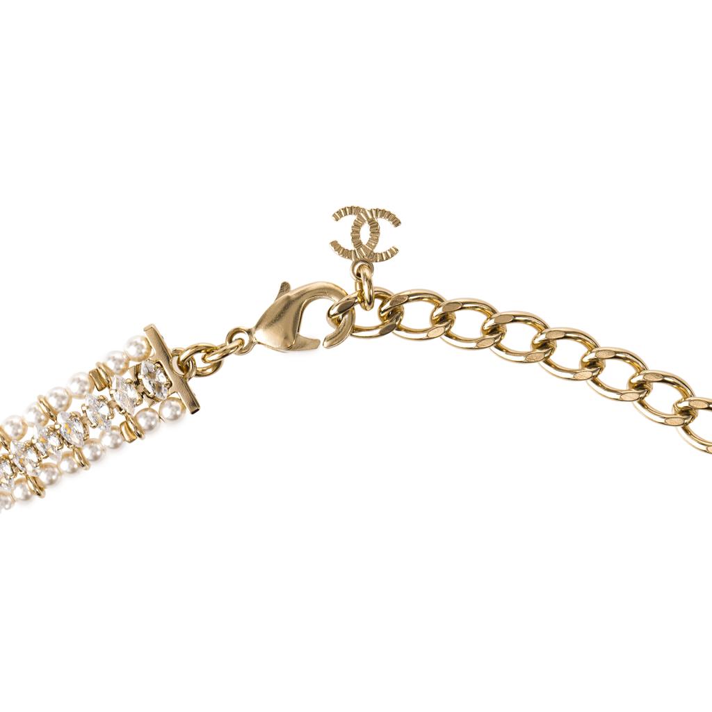 Chanel Fashion Double C Trend Metal Necklace Women necklace White AB9734-B09591-NL114