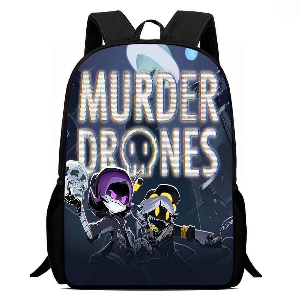 Printed Inorganic Killer Murder Drones School Bag, Cartoon Backpack Boys And Girls