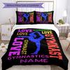 Gymnastics1 Customize Your Name Bedding Set Breathable Duvet Cover With Pillowcases Decorative Bed Linen For Bedroom Home Decoration Birthday Gift