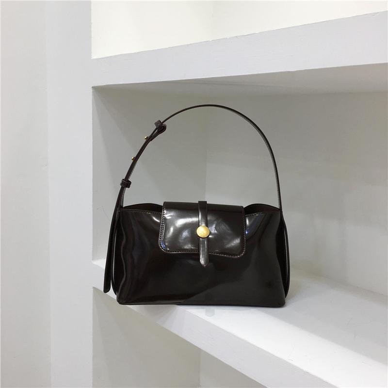 

Однотонные глянцевые сумки через плечо для женщин из мягкой кожи с застежкой-молнией, женские сумки для поездок на работу, женская сумка подмышкой