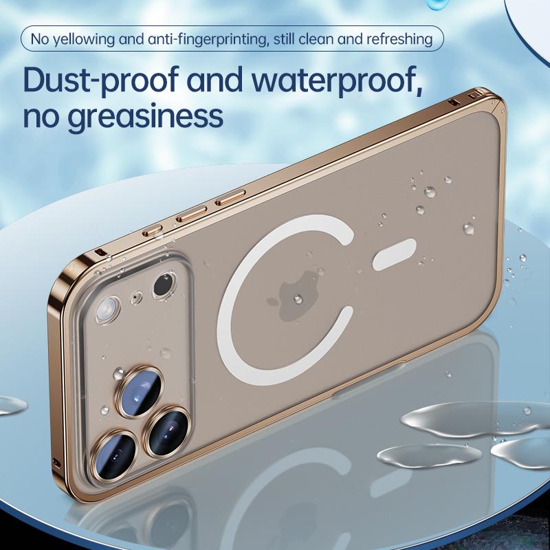 Aluminum Alloy Metal Frame Cover Lens film protection for Iphone 17 Pro Max 16 15 14 13 12 Pro Max Support for Magsafe Charging Case