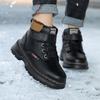 Genuine Leather Winter Boots For Boys Thick Warm Snow Shoes For Children Soft-soled Anti-slippery Teenager