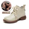 Womens Autumn Winter Vintage Cotton Boots Genuine Leather Soft Sole Anti Slip Short Boots Warm Comfortable Cotton Shoes Women