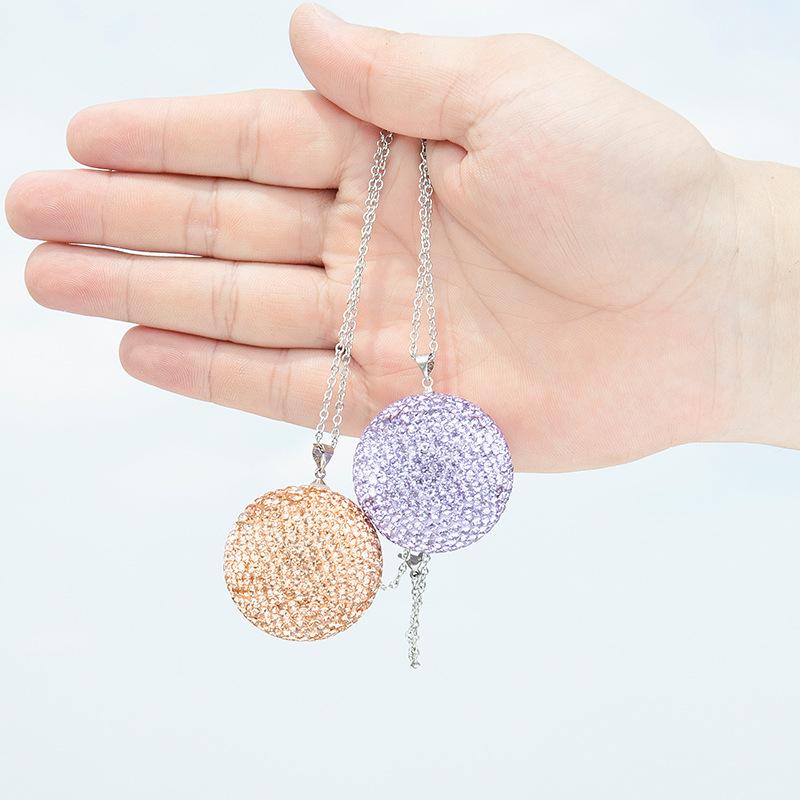 Car Crystal Ball Pendant Cross-border Bling Diamond-encrusted Car Rearview Mirror Full of Diamond Decoration Ornaments