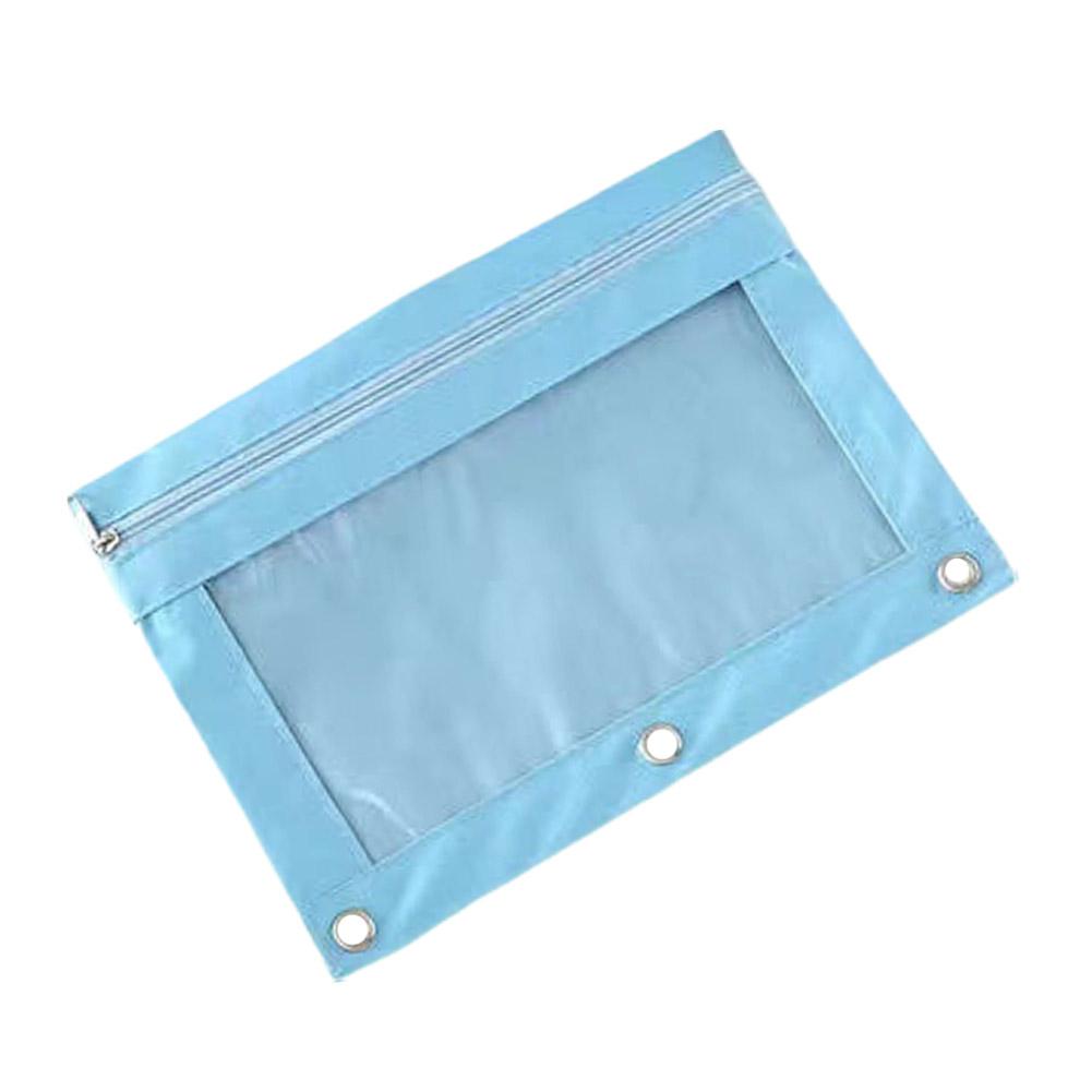 8 Color zipper pencil bag Oxford Cloth Stationery Storage Bag clear window design  for Office School Supplies pen Organizer