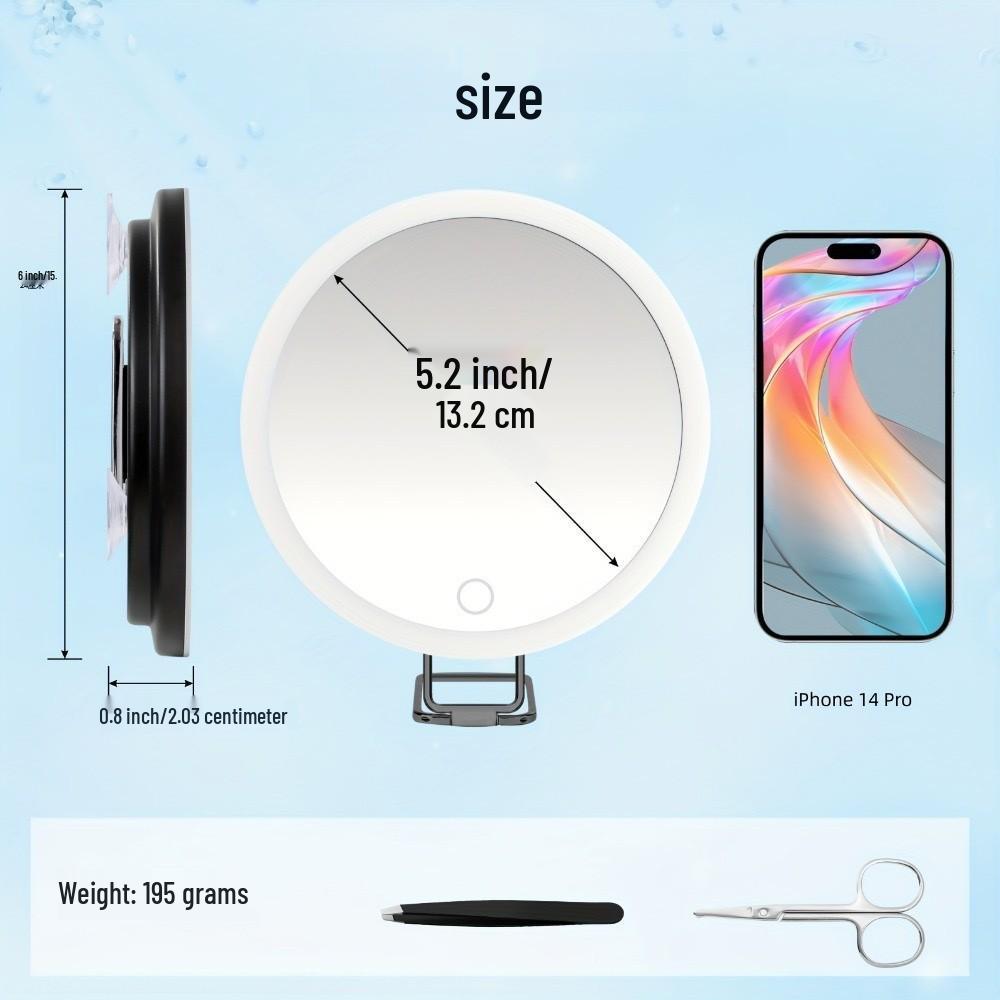 30x HD LED Makeup Mirror with 360° Rotation and Smart Fill Light