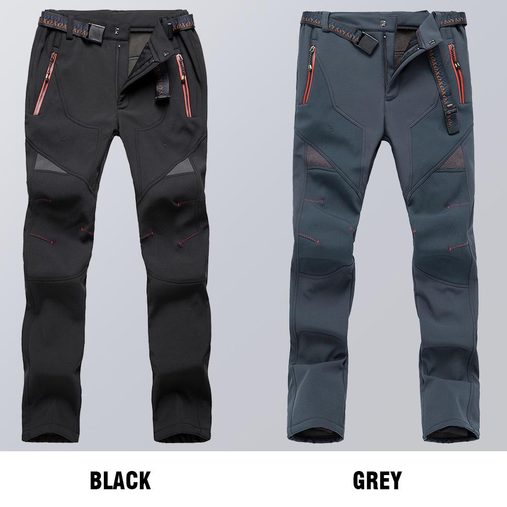 Women's Hiking Pants Fleece Removable Waterproof Windproof Mountain Trousers with Zipper Pockets Outdoor Camping Fishing Winter