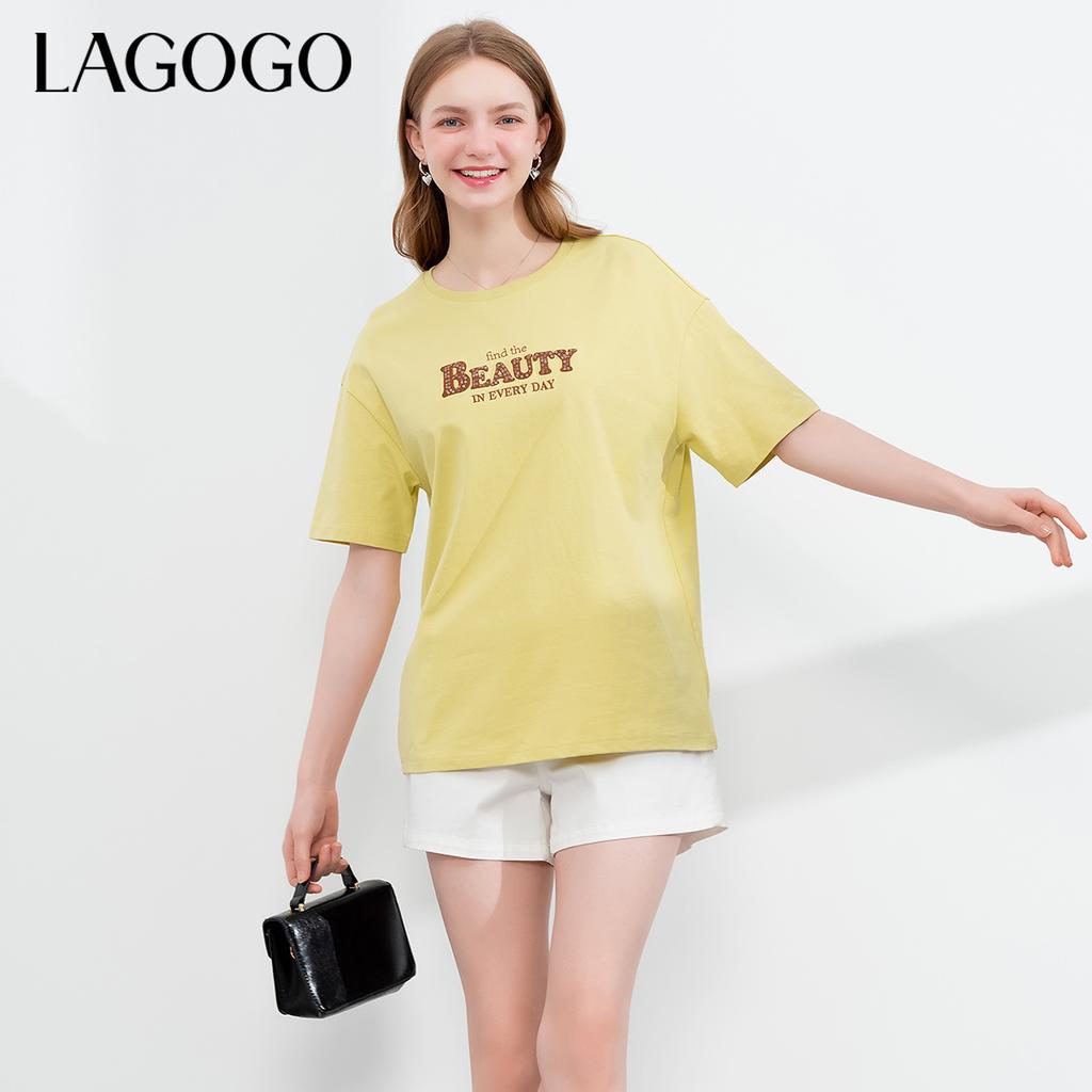 Lagogo Cute Letter T-Shirt for Women