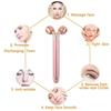 Zinc Alloy Y Shape Facial Massager Dual Roller Design Face Massage Instrument  Jaw Contour Care