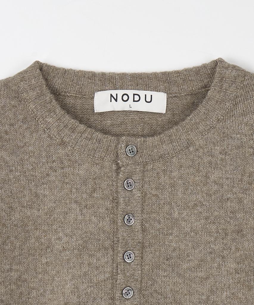 NODU Daily Plain Henley Neck Knit [Beige]