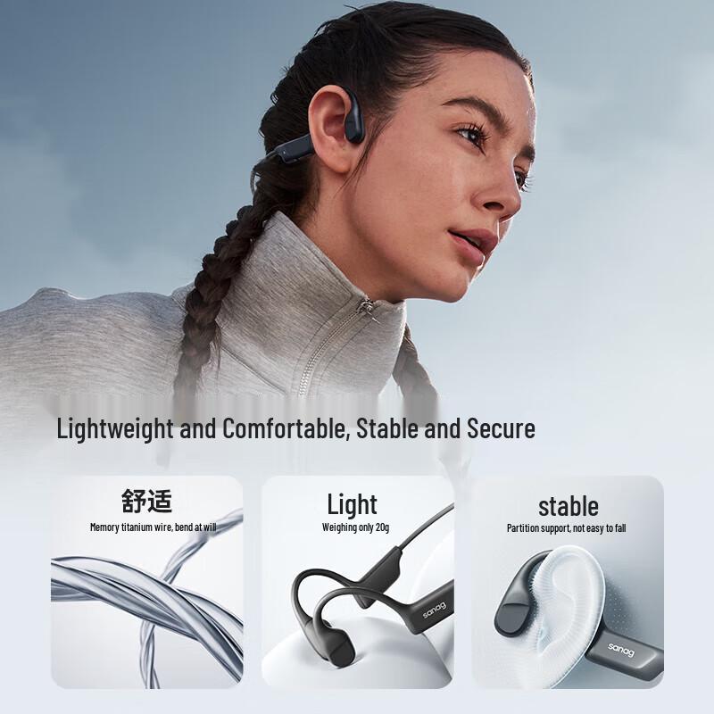 SANAG Bone Conduction Sport Bluetooth Headphones