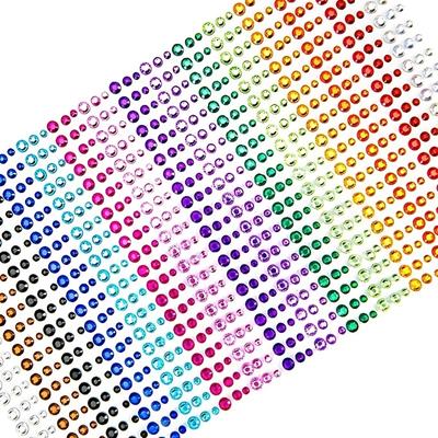 900 piezas, Hojas de Pegatinas de Pedrería Autoadhesivas Adornos Para Manualidades Cuerpo Uñas Maquillaje Festival 3, 4 O 5 mm Con 15 Colores, Artesanía DIY
