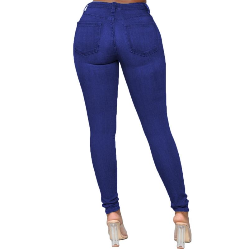 2026 New Fashion Slim Fit Women's Jeans, Solid Color Casual Pencil Pants