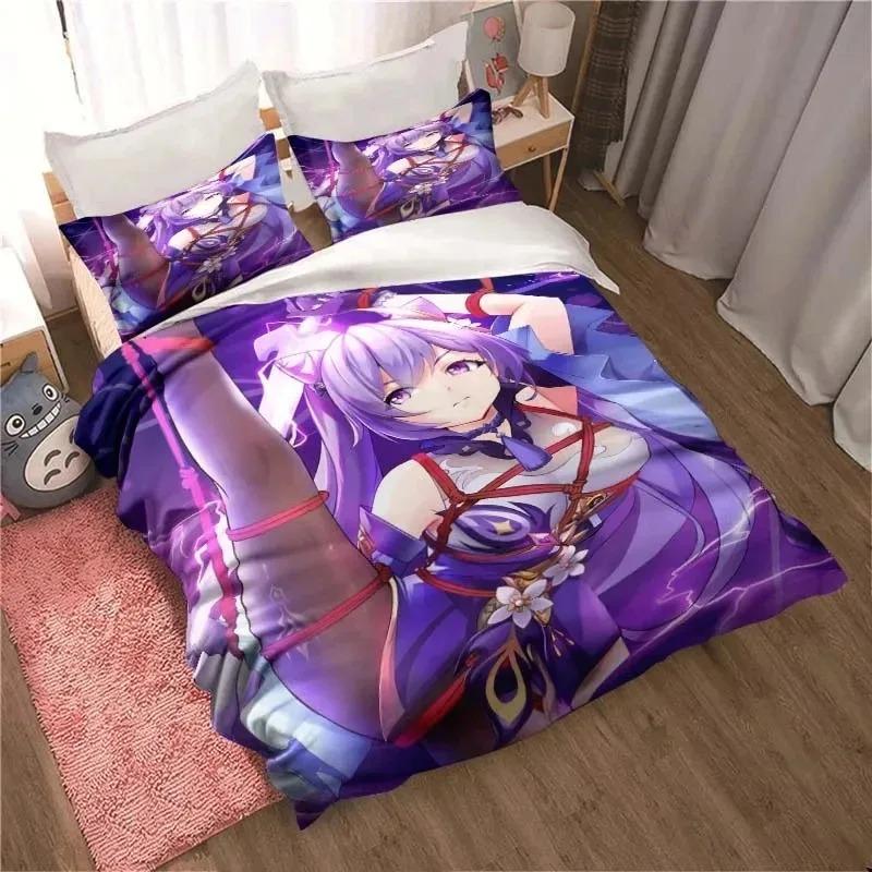 Comforter 3D Genshin Impact Game Anime Bedding Set Bedroom Soft Modern S Comefortable Kids And