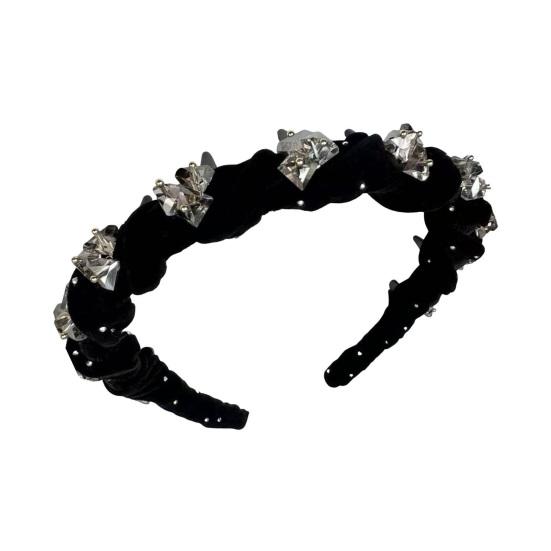 Women Headband Sparkling Rhinestones Decor Anti-slip Teeth Hair Hoop Versatile