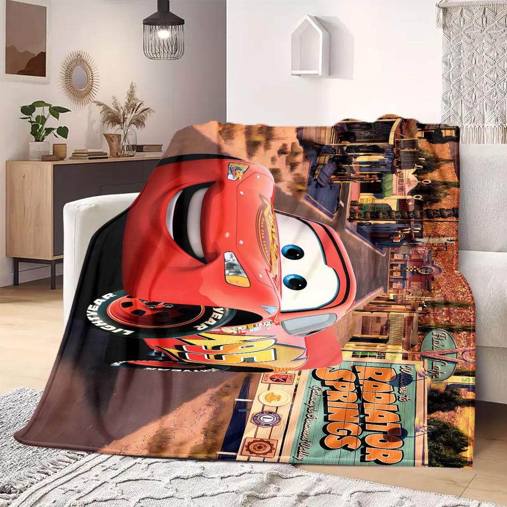 Manta de Franela con Estampado de Coches Estilo Dibujos Animados para Sofás Camas Dormitorios Sillas Viajes Pícnics Decoración del Hogar Todas las Estaciones Nuevo Set