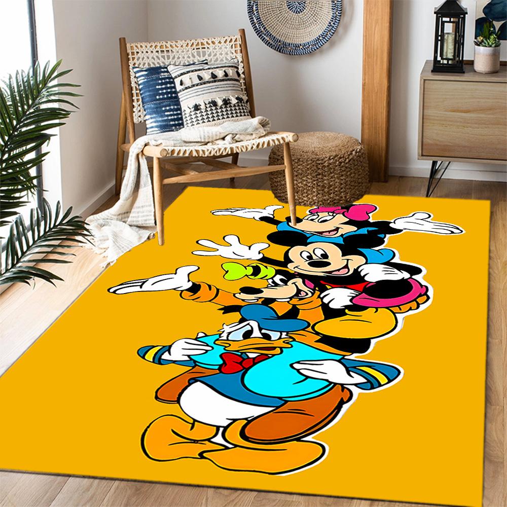 Classic Disney Characters Disney Cartoon Theme Anti-Slip Rug - Polyester, Home Decor, Suitable for Bedrooms, Living Rooms, Doorways, and Studios