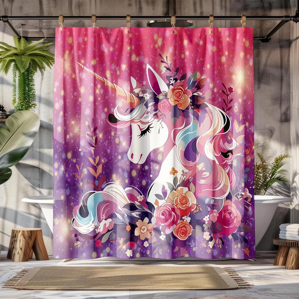 Peopleareok Nautical Coastal Shower Curtain, Funny Kids Sea Turtle Seashell Starfish Shower Curtain for Bathroom Decor, Polyeste