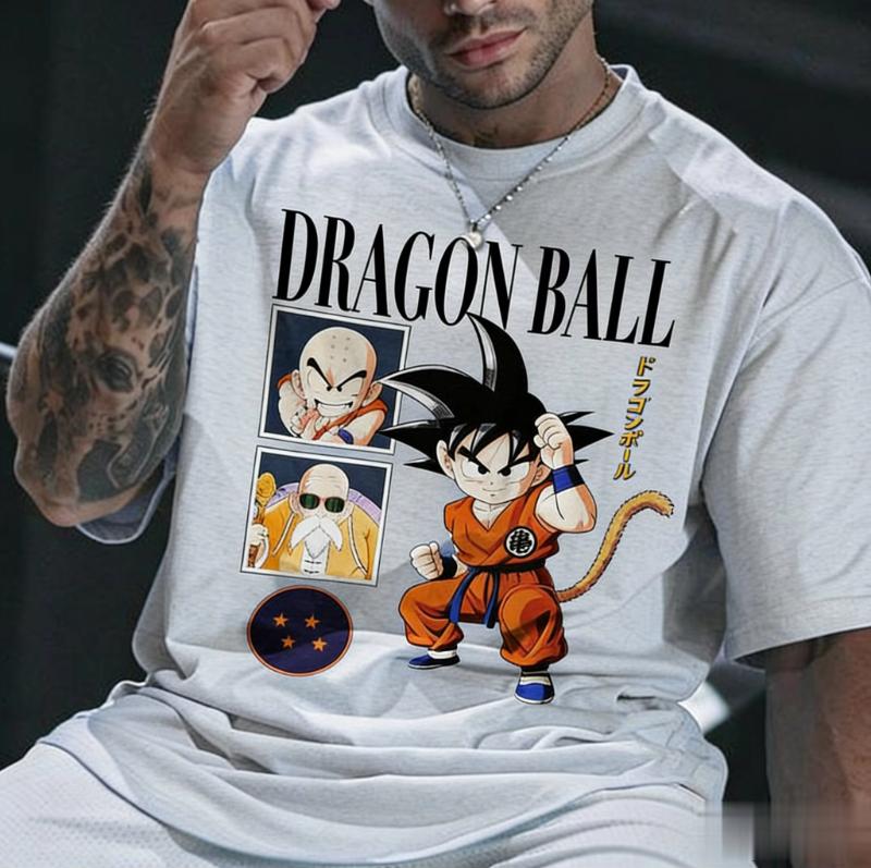 Dragon Ball Anime T-Shirt Herren Damen 2026 Sommer Baumwolle Kurzarm Tee Goku Grafikdruck Lässige Streetwear Tops Y2k Kleidung