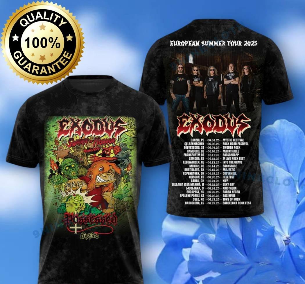 Exodus Band European Summer Tour 3D T Shirt TU509 S