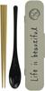 Showa Cutlery Spoon and Chopsticks Stamp with Made in 77096 Set, Set, Design, Gray, Case, L/B, Japan,