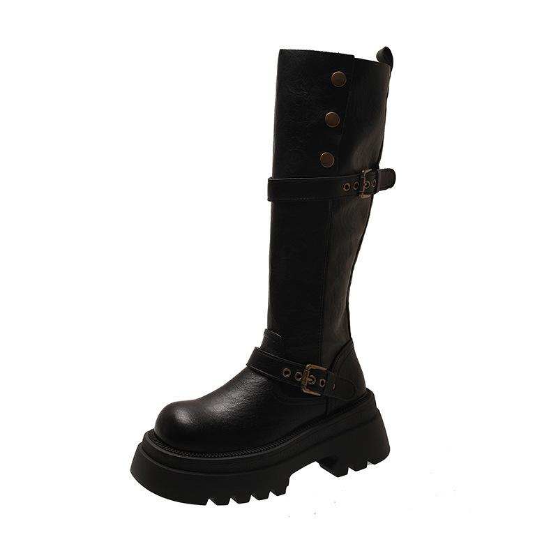Large Size Maillard Boots Women's 2025 Autumn and Winter New Fat Mm Thick Legs Heightening Knight Boots Small Tall Boots