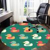 1pc Duck Pattern Office Round Rug, Carpet for Office, Gaming, Lightweight Round Floor Mat Yy260208061
