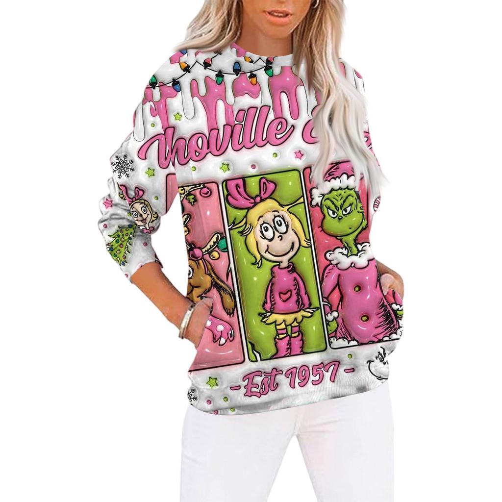 Christmas Sweatshirts For Women Sweater Cute Shirt Fall Pullover Top