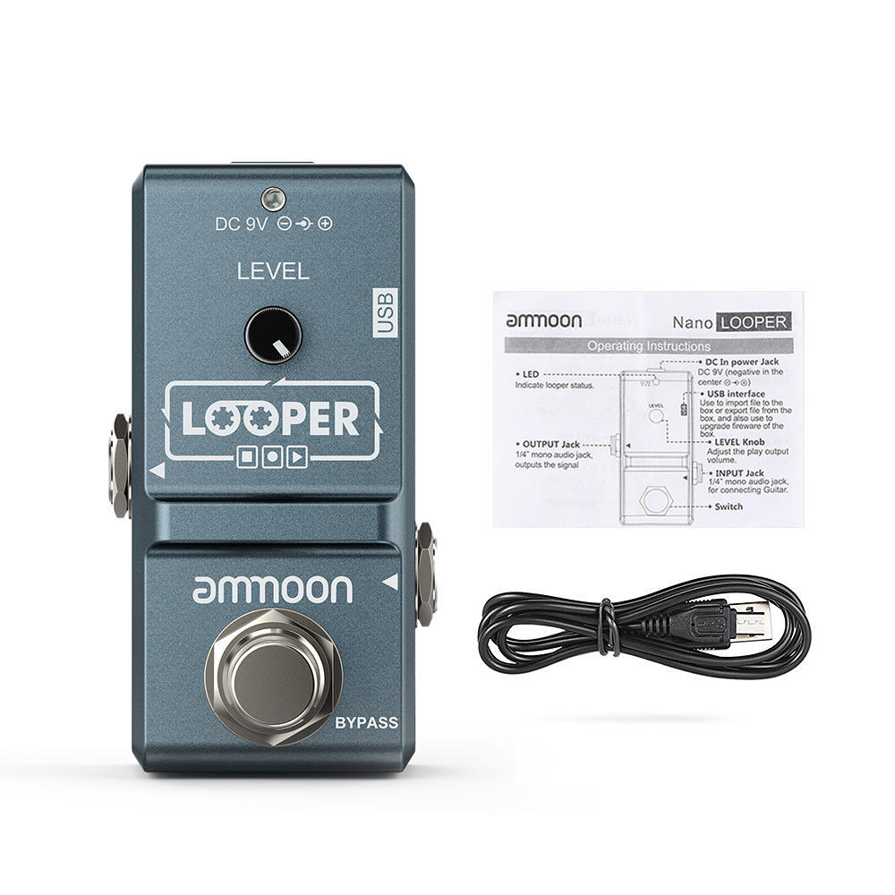 Ammoon AP-09 Nano Loop elektrická kytara efektový pedál Looper True Bypass Unlimited Overdubs 10