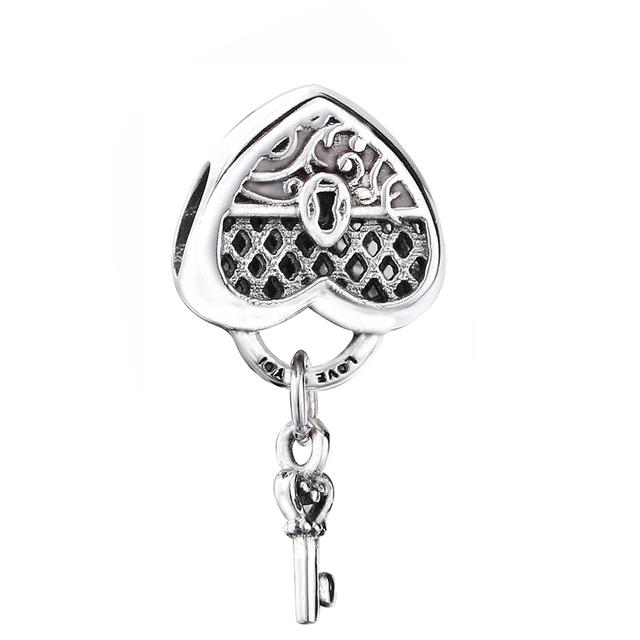 2stk/lott Sølvfarge Fjærnøkkel Life Treperler Charms Dingle Passer Diy Armbånd Halskjede For Kvinner Menn Kone Smykker Gave 2022