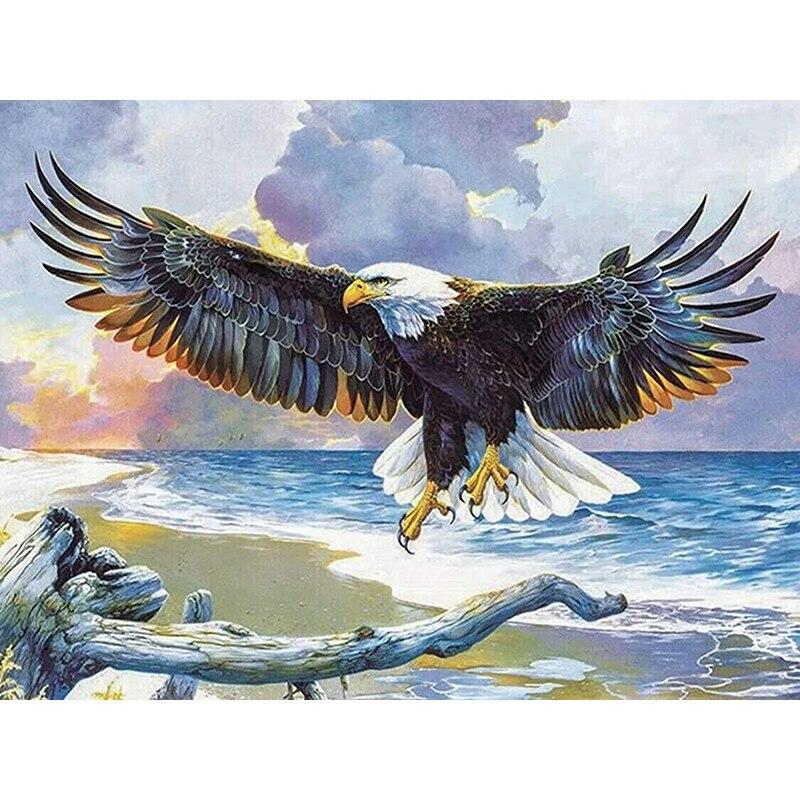 New 5D DIY Diamond Painting Eagle Diamond Embroidery Animal Rhinestones Full Round Drill Crafts Scenery Home Decor Gift